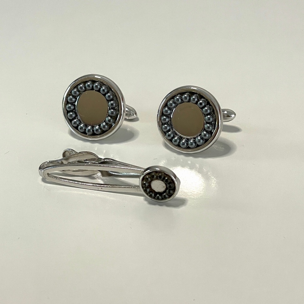 Swank Cufflinks and Tie Clip Set